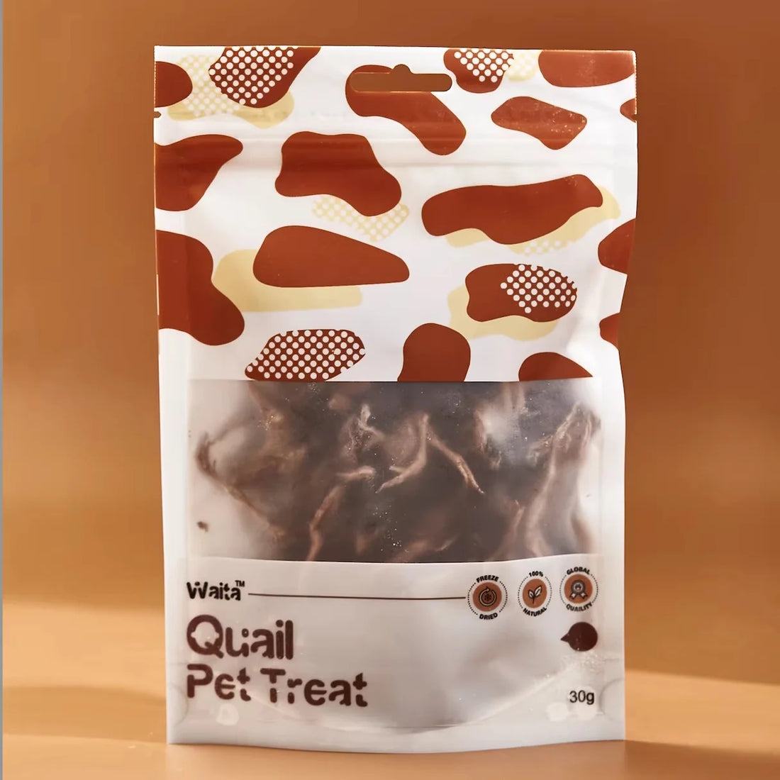 Waita Freeze Dried Quail 30g Premium Pet Treats Cat Dog High Protein Nutrient Dense Skin Coat Rich Vitamins Minerals