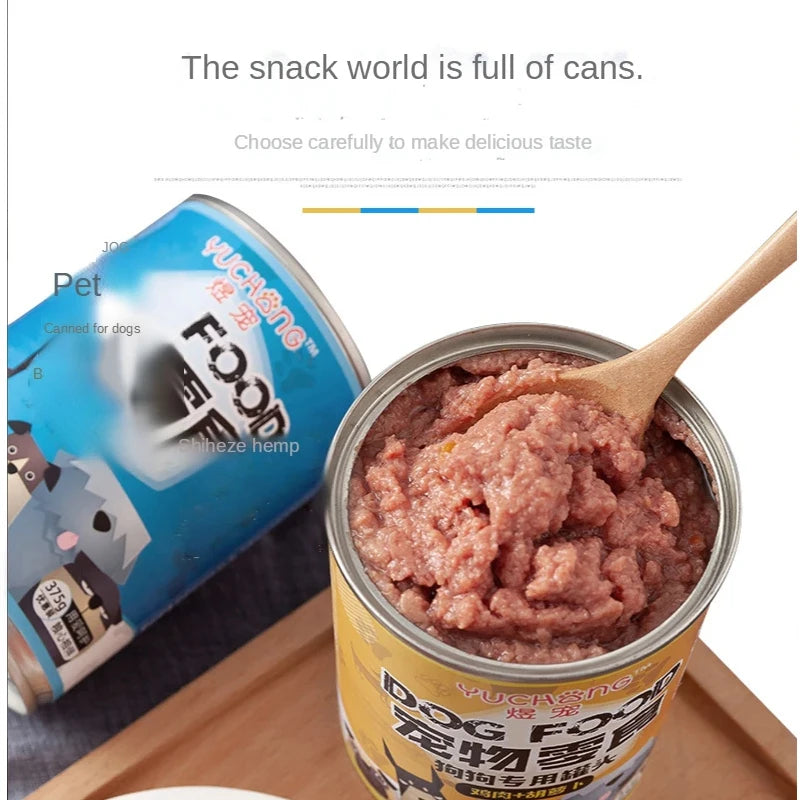 Dog canned pet dog snacks dog food partner mix 375 g rice wet food pork bun teddy golden retriever puppy dog
