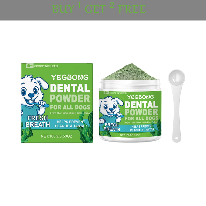Yegbong 100g Dog Teeth Cleaning Powder | Gentle Tartar Remover, Bad Breath Freshener | Oral Odor Control & Gum Care for Dogs