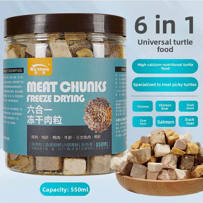 Nai chong Small Pet Freeze-Dried Treats-Chicken Breast,Salmon&Shrimp Protein Cubes for Hamsters,Fish&Turtles - All-Natural Snack