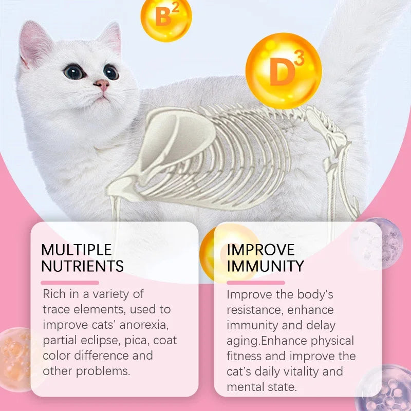 High-Quality Cat Trace Element Pills - Feline Vitamin Supplement To Support Immunity & Improve Energy Levels & Coat Quality