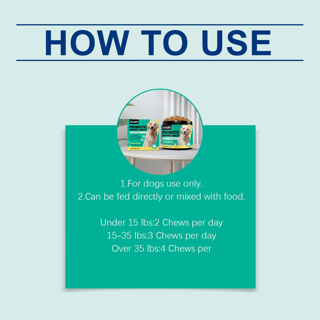 Dog Gut Health Probiotic Chews - Supports Digestion Balance Enhances Absorption Boosts Immunity Suitable for All Age Pets