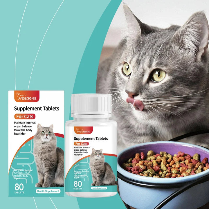 Nutritional Cat Probiotic Tablets Supports Gut Health Balances Digestion Boosts Immunity Enhances Vision Skin Health Pet Care