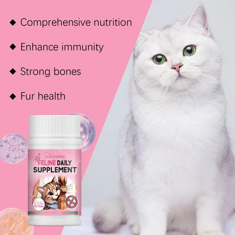 High-Quality Cat Trace Element Pills - Feline Vitamin Supplement To Support Immunity & Improve Energy Levels & Coat Quality
