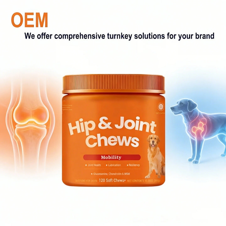 OEM Hip & Joint Care Soft Chews for All Dogs - Daily Supplement Supports for Healthy Mobility & Comfort Hips, Knees, Elbows