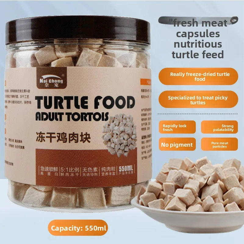 Nai chong Small Pet Freeze-Dried Treats-Chicken Breast,Salmon&Shrimp Protein Cubes for Hamsters,Fish&Turtles - All-Natural Snack