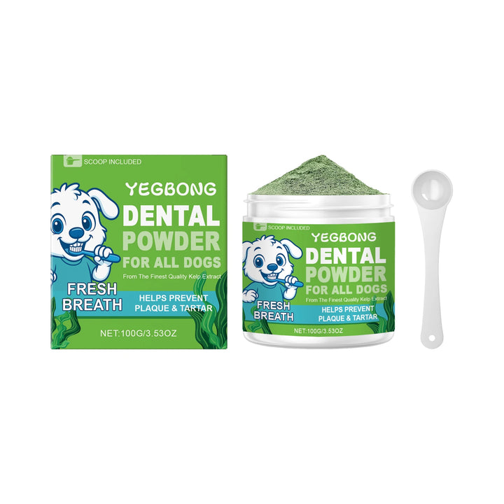 Yegbong 100g Dog Teeth Cleaning Powder | Gentle Tartar Remover, Bad Breath Freshener | Oral Odor Control & Gum Care for Dogs