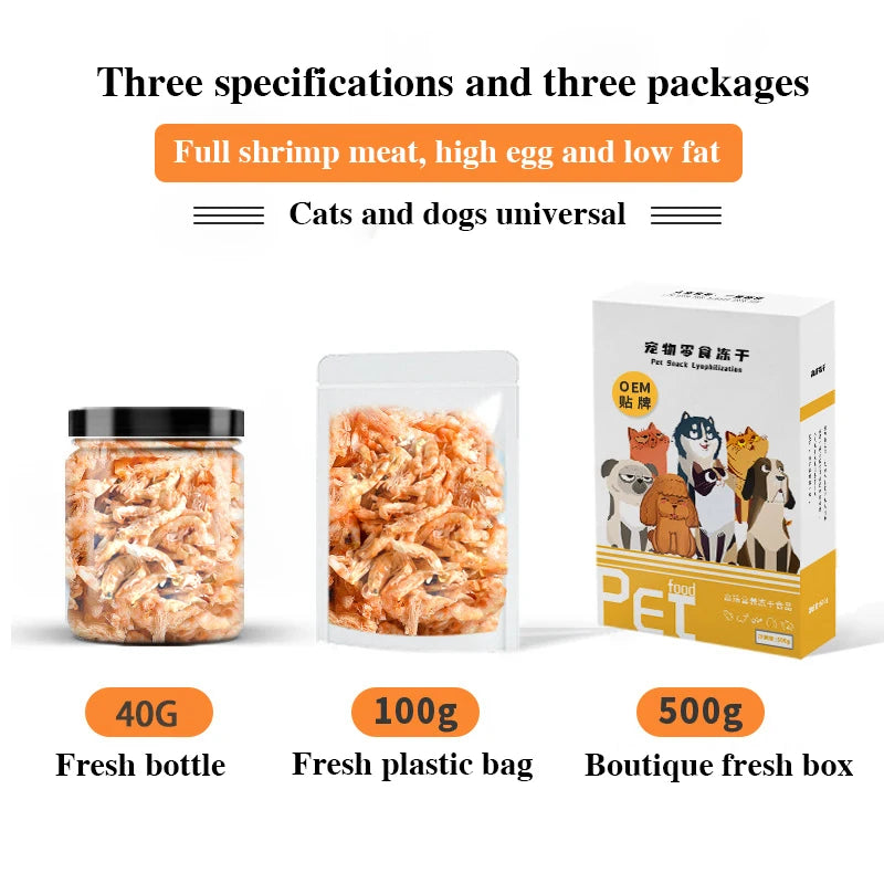 Pet freeze-dried meat cat snacks into cat kitty fish shrimp dried dog snacks Antarctic krill jelly