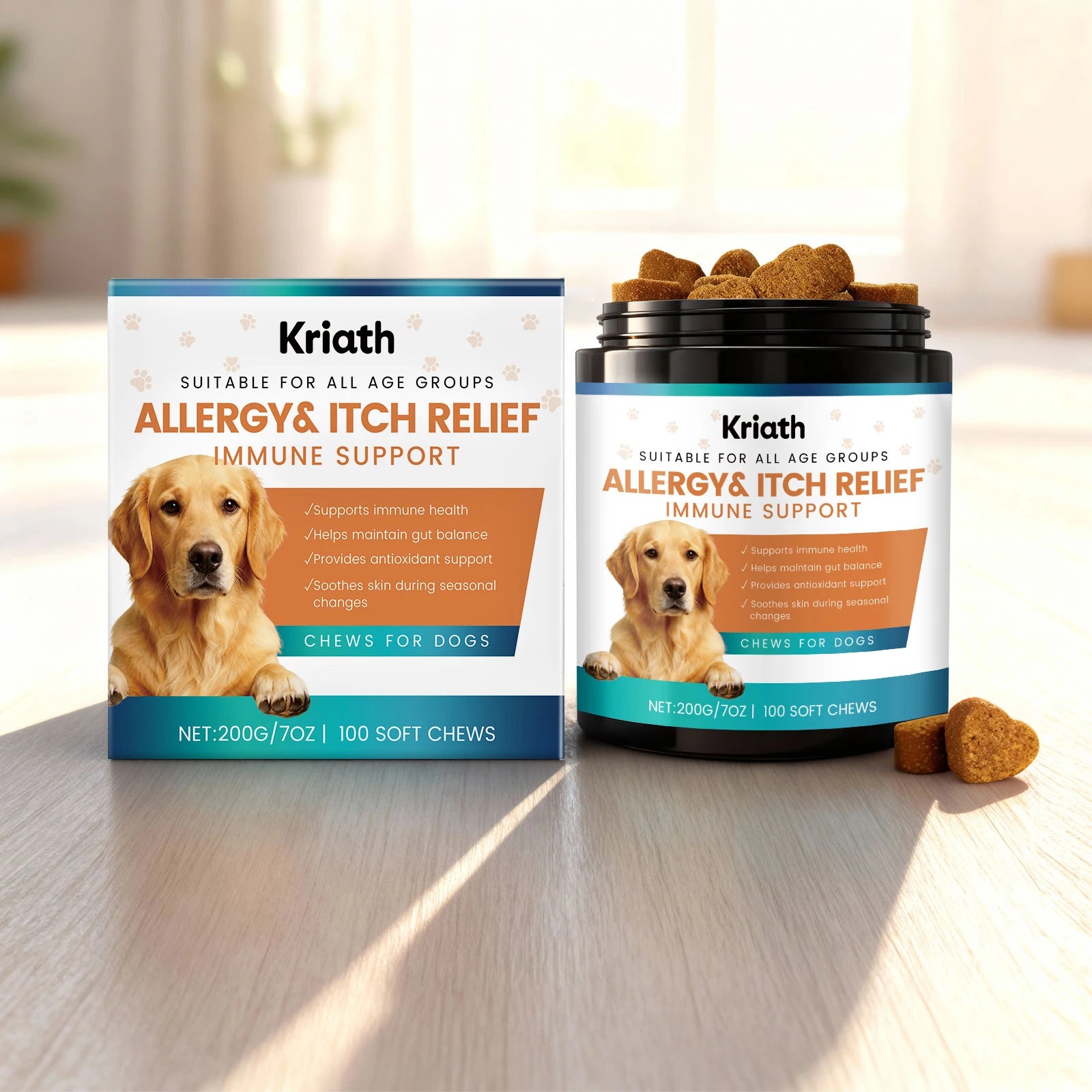 Dog Gut Support Soft Chews - Added Fiber Daily Care Maintains Intestinal Balance Supports Immunity Antioxidant Easy To Chew