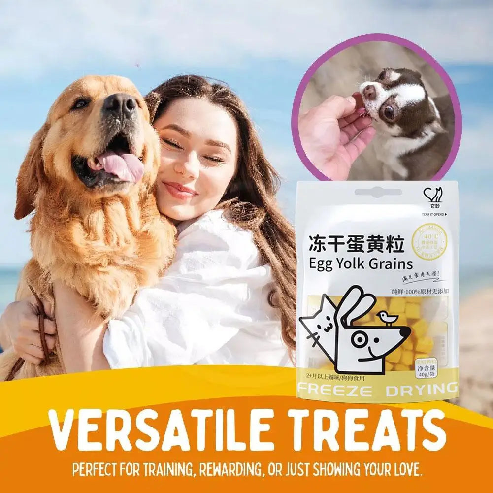40g Freeze Dried Egg Yolk Granules Beautify Smoothing Cat Hair Cat Snacks Safe Freeze-dried Pet Food Healthy To Pets