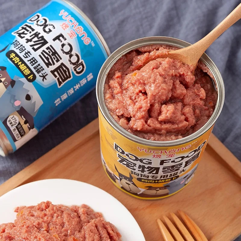 Dog canned pet dog snacks dog food partner mix 375 g rice wet food pork bun teddy golden retriever puppy dog