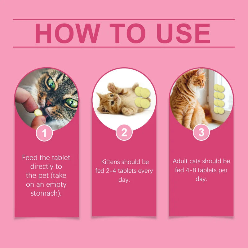 High-Quality Cat Trace Element Pills - Feline Vitamin Supplement To Support Immunity & Improve Energy Levels & Coat Quality