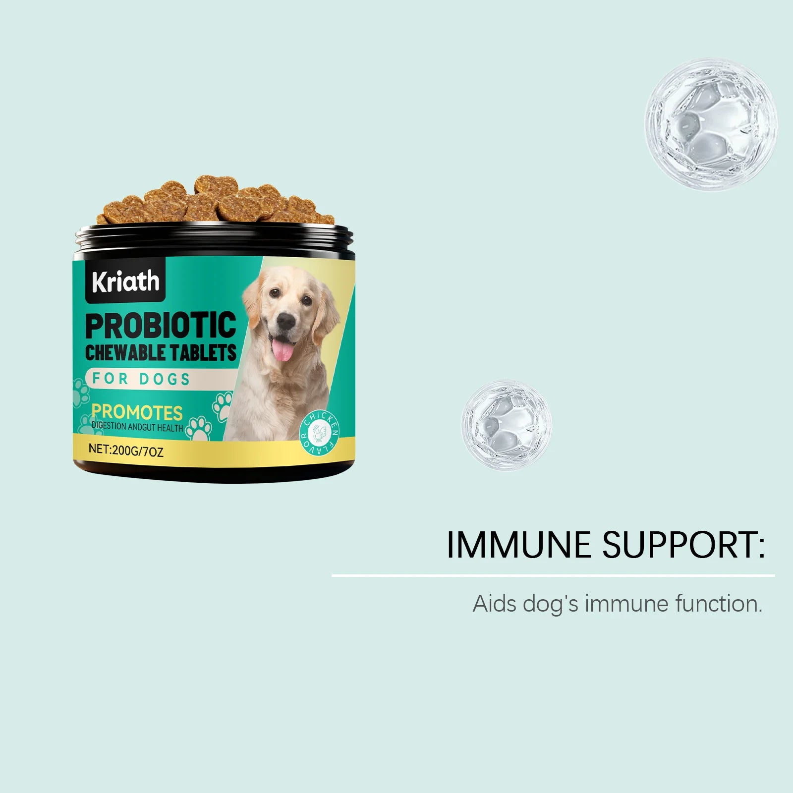 Dog Gut Health Probiotic Chews - Supports Digestion Balance Enhances Absorption Boosts Immunity Suitable for All Age Pets
