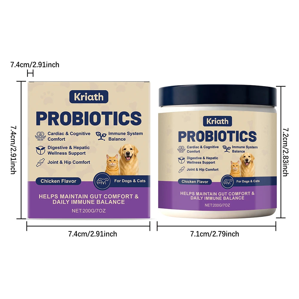 200g Probiotics Powder For Dogs Cats Digestive Supplement For Gut Health Chicken Flavour For Daily Well-Ness Routine
